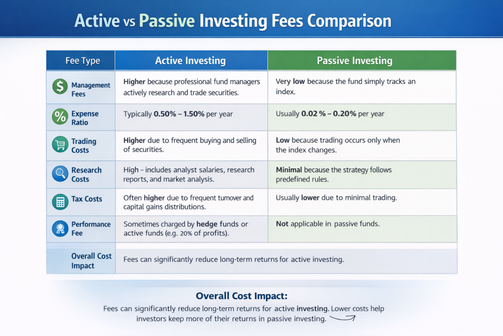 active vs passive investing fees comparison