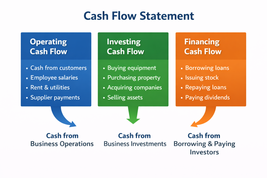operating investing financing cash flow diagram