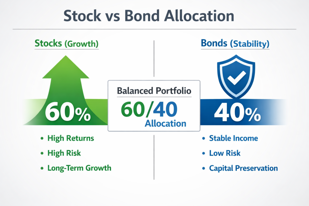 asset allocation stocks vs bonds comparison