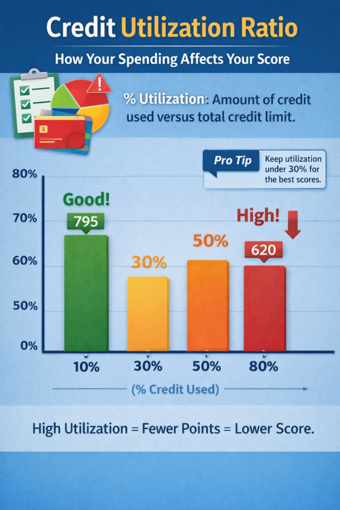 credit cards explained utilization ratio example