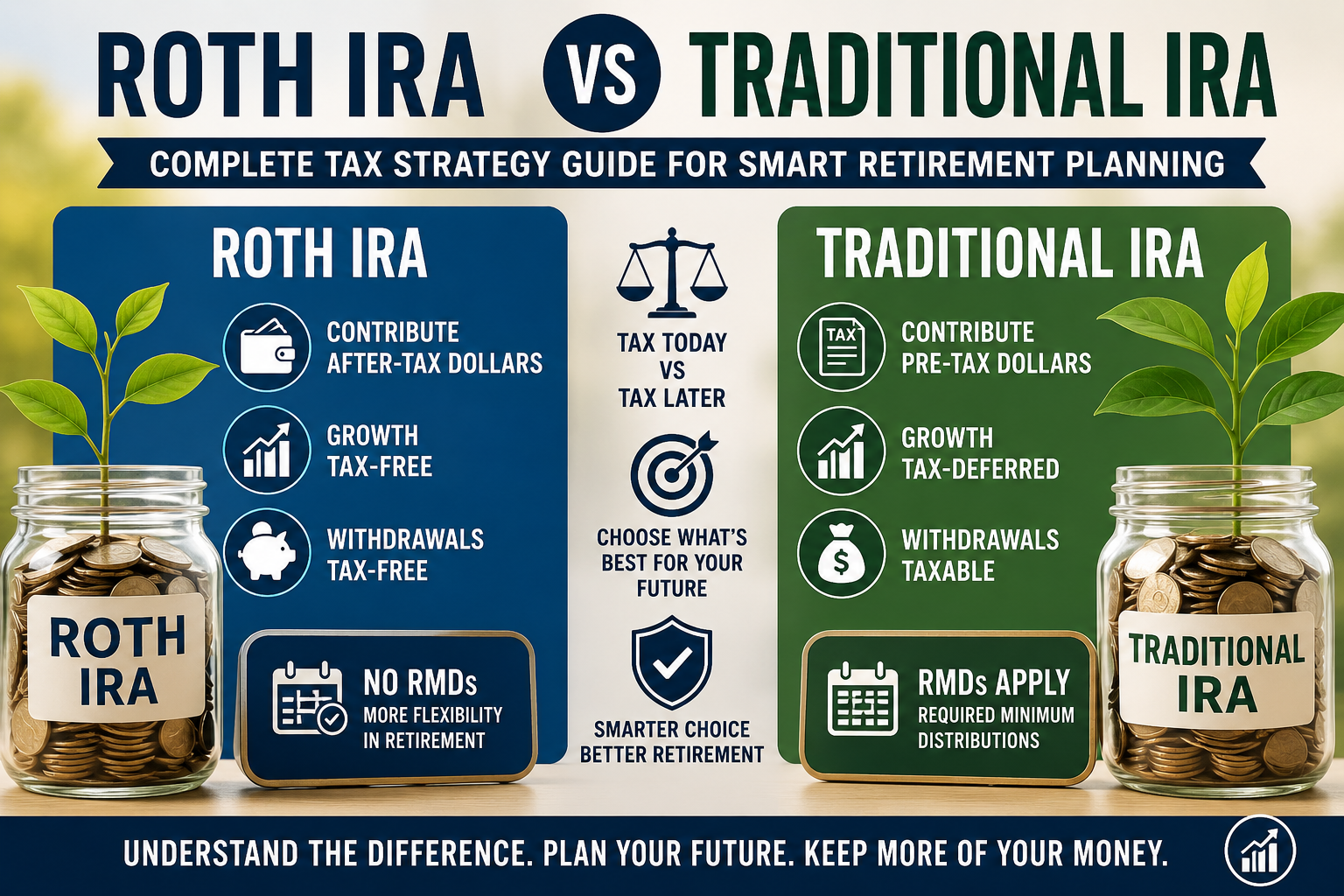 Roth IRA vs Traditional IRA tax strategy comparison