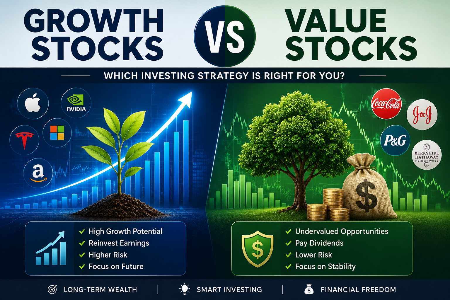 Growth Stocks vs Value Stocks Comparison Guide