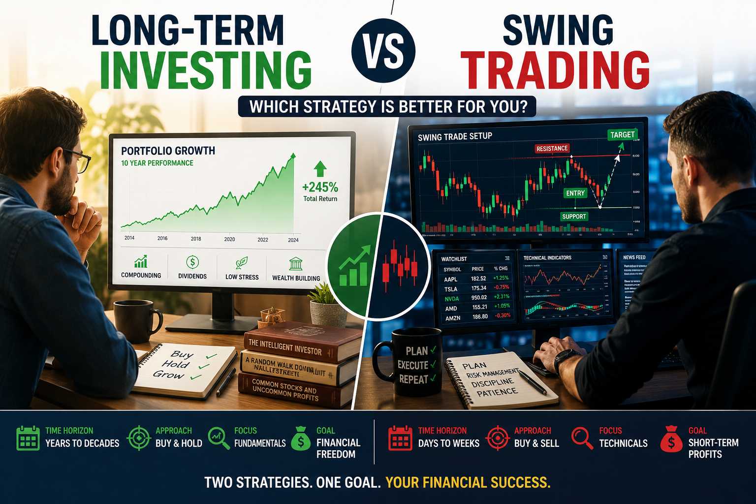Long-Term Investing vs Swing Trading