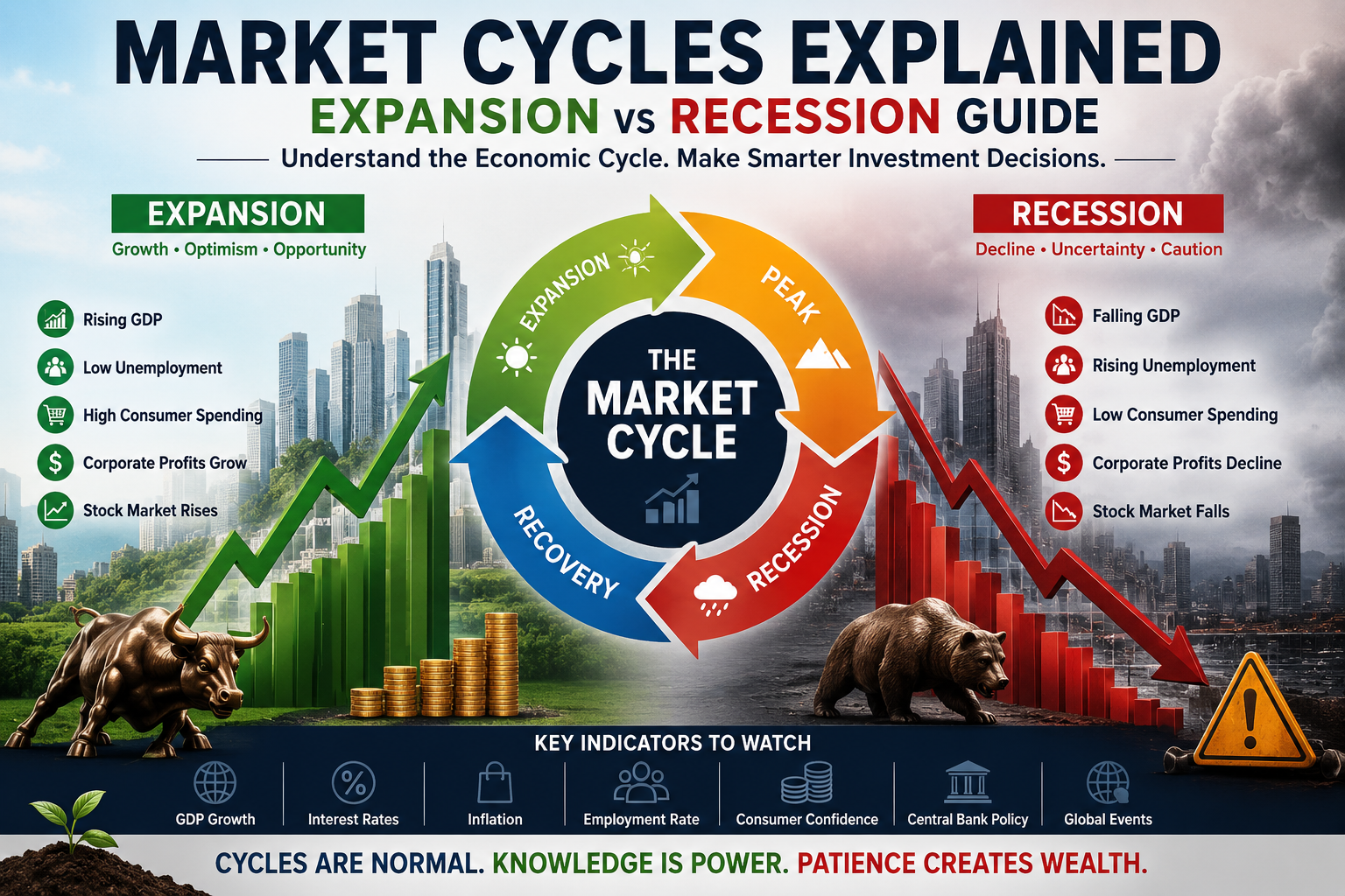 Market Cycles Explained Expansion vs Recession Guide