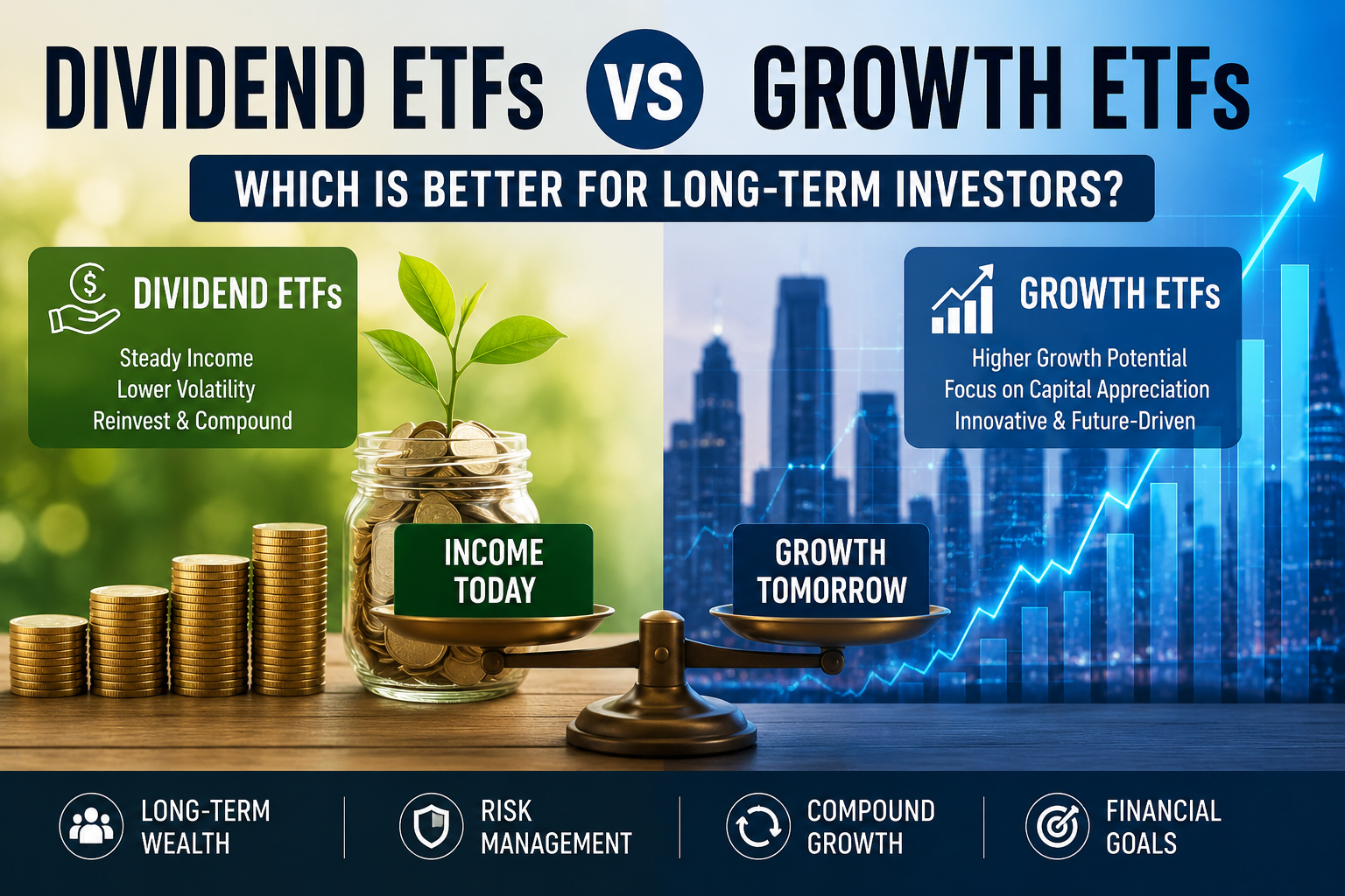 Dividend ETFs vs Growth ETFs: Which Is Better for Long-Term Investors?