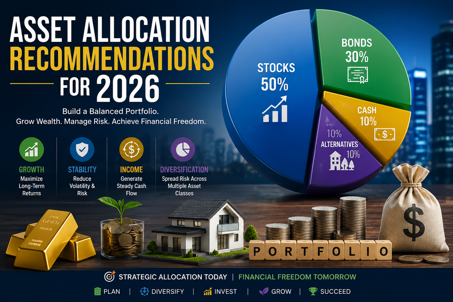 Asset Allocation Recommendations for 2026: 12 Powerful Portfolio Strategies for Stocks, Bonds & Cash