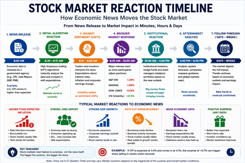 Stock Market Reaction Timeline to Economic News