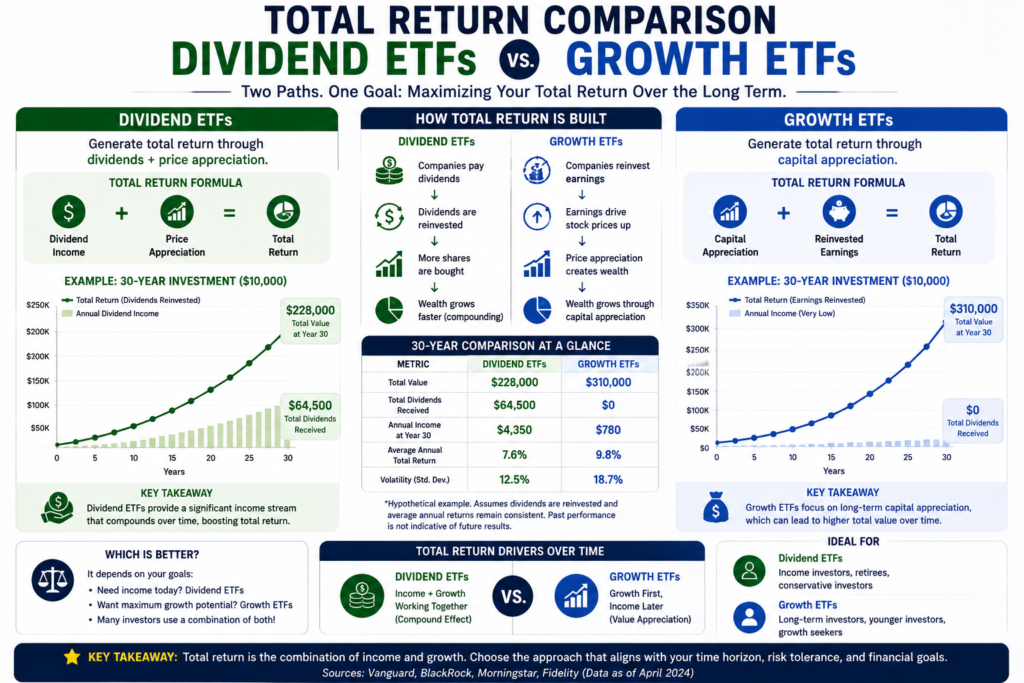 Total return comparison infographic