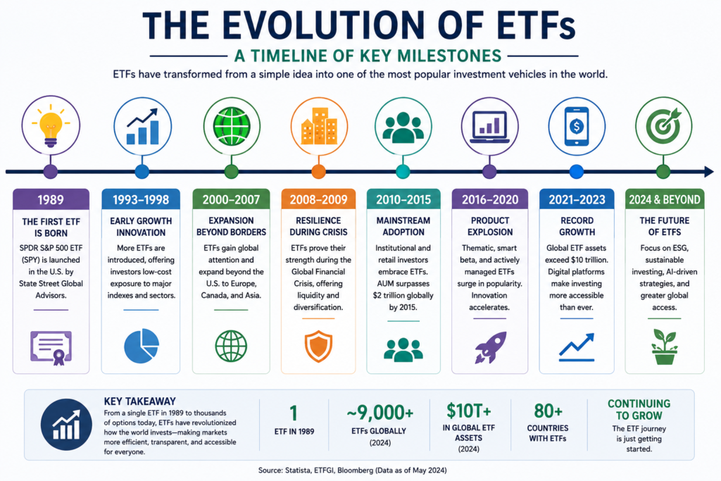 what-is-an-etf Timeline graphics