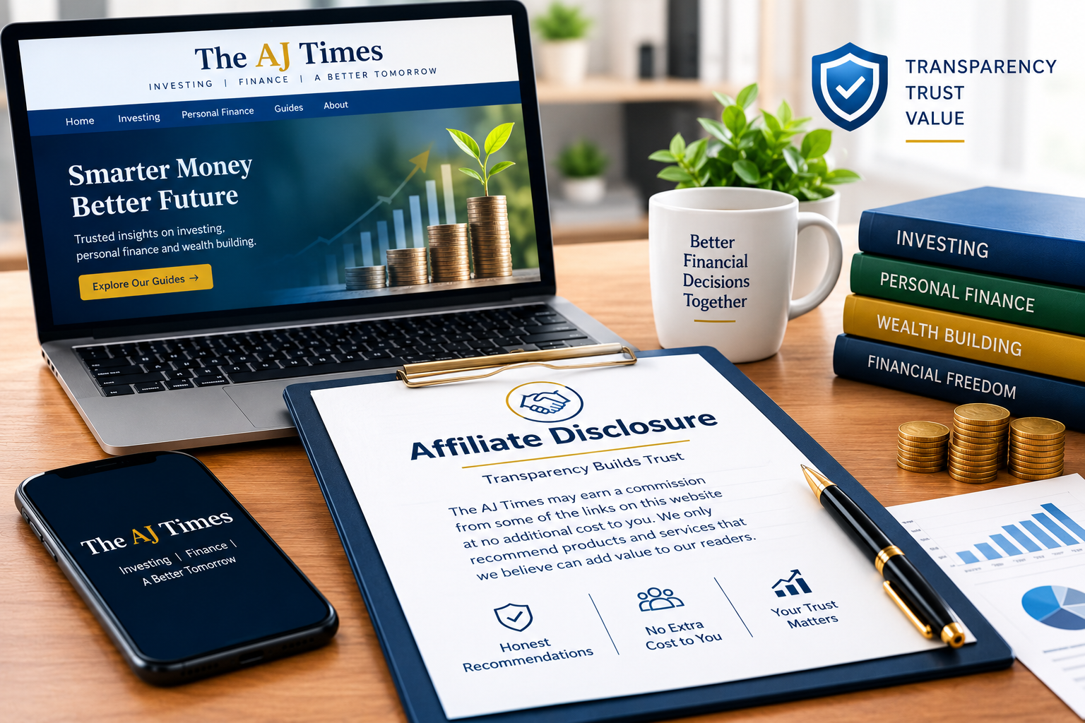Affiliate Disclosure for The AJ Times personal finance website